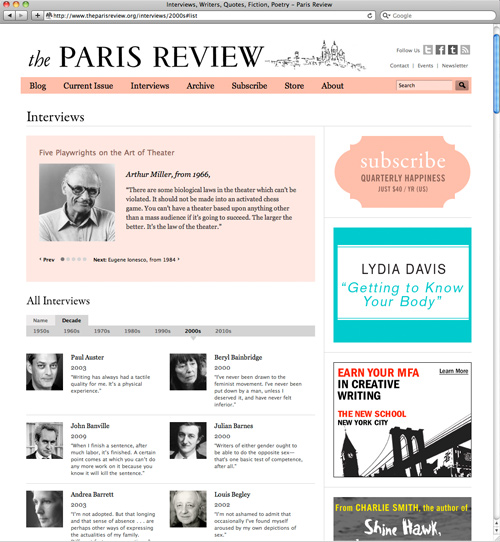 The Paris Review’s Writers at Work Interview Series