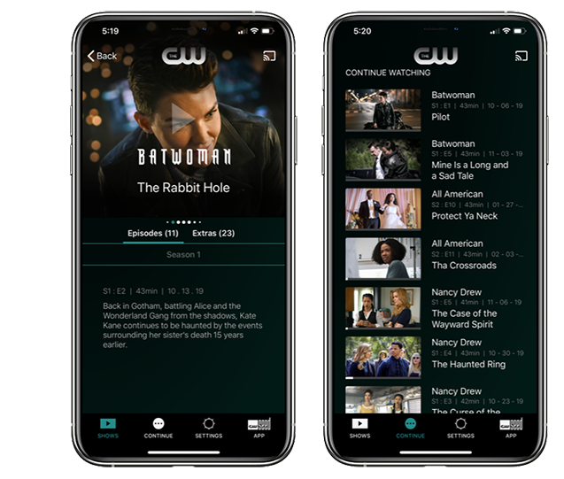 Cw app new episodes sale